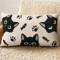 Embroidered Lumbar Pillow Cover 20x12 Inch, Cat Bone - color: Cat Bone, size: 20" x 12" (Pack of 1)