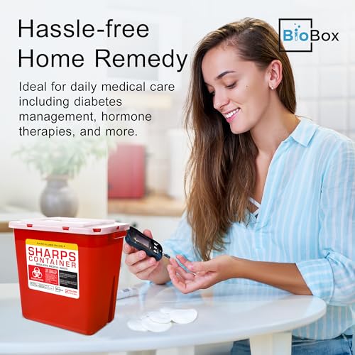 Sharps Container - Large Sharps Containers for Home Use, Needle Disposal - size: 2 Gallon