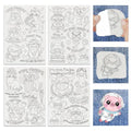 4 Sheets Water Soluble Embroidery Patterns Stabilizers Animals Theme Embroidery Stick and Stitch Paper with Pre-Printed Fun Style Patterns for Hand Sewing Lover Beginners - style: Funny Animals