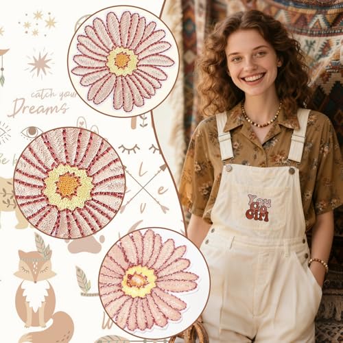 AUGSUN 36Pcs Vintage Boho Iron on Patches Girly Embroidered Sew Applique - style: Bohemian