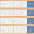 BENECREAT 16Pcs Plastic Sashiko Stencil, 5x5inch Flower Patterns Embroidery Tool Drawing Line Template for Hand Quilting and Embroidery, 0.3mm Thick - style: Flower Patterns