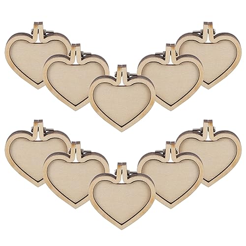SEWACC 10pcs Mini Embroidery Hoops Pendant Frames 1.57 inch Cross Stitch Rings for DIY Necklaces Brooches Retro Jewelry Making Handcraft Decor and Mini Craft Projects