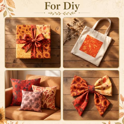 100 Pack 20 Styles Autumn Charm Pack Pre‑Cut Quilting Fabric - color: Burnt Orange, size: 5″