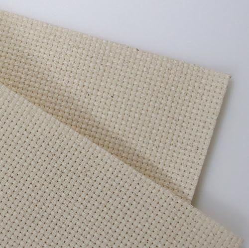 KCS 59" x 1 Yard (93cmx149cm) 11ct Counted Cotton Aida Cloth Cross Stitch Fabric (Oatmeal) - color: Oatmeal