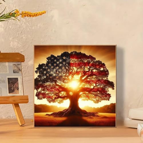 niurenmaoyi Stamped Cross Stitch Kits for Beginners,Counted Embroidery Craft Kits for Adults,Needlepoint Kits for Adults,American Flag Wall Art 13.8X13.8In - color: Cross Stitch Kits1215-01