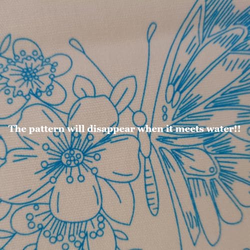 Embroidery Starter Kit for Adult Beginner with Butterfly Flower Pattern - color: Purple