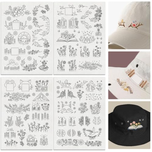 56Pcs Mountain Flower Vine Water Soluble Hand Sewing Stabilizers - style: Flower