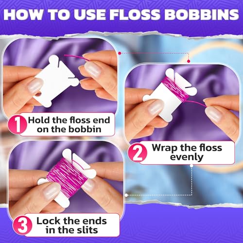 240 Pcs Embroidery Floss Bobbins with Hanging Holes & Thread Slits - size: 240 Bobbins