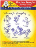 Aunt Martha's Hot Iron Embroidery Transfer 3931 Flowers for Everyday (Days of the Week)