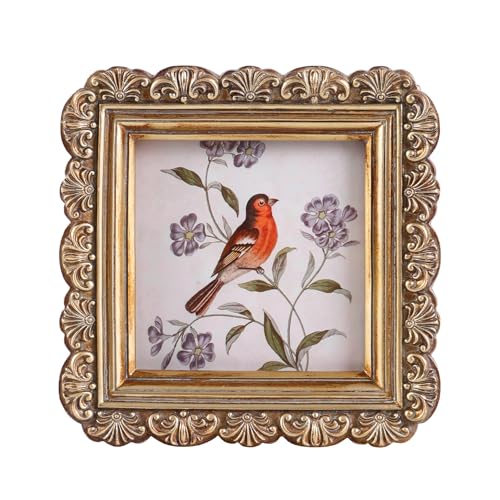 Vintage Picture Frames 3x3 Square Bronze Antique Picture Frames with Glass Front Handcrafted Rustic Home Decor for Wall Mount and Tabletop Gallery Wall Art - color: Bronze, size: 3x3 Square