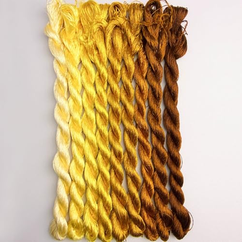 100% Mulberry Silk Embroidery Thread 9 Colors 110m Each (27) - color: 27