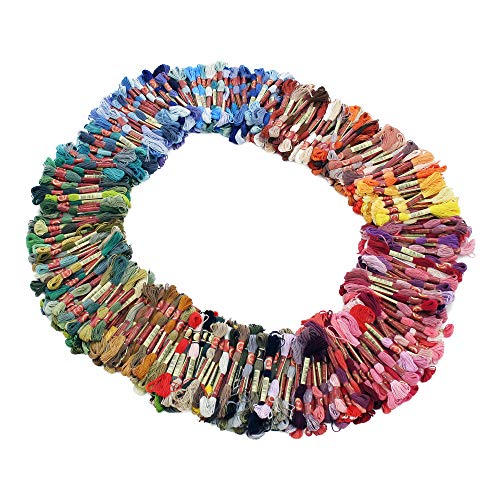 447-Skein Cotton Embroidery Floss Set, Rainbow Colors - color: Assorted