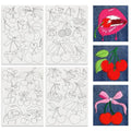 BENECREAT 4 Sheets Cherries Soluble Embroidery Stabilizers, 41pcs Fruit Embroidery Paper with Pre-Printed Sewing Embroidery Stabilizers for Embroidery Hand Sewing Lover Beginners - color: Cherries