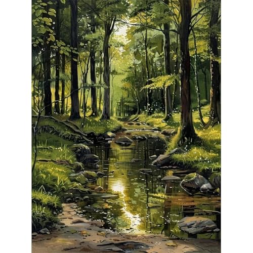 niurenmaoyi Stamped Cross Stitch Kits for Beginners,Counted Embroidery Craft Kits for Adults,Needlepoint Kits for Adults,Fantasy Landscape Wall Art 11.8X15.8In - color: Cross Stitch Kits0421-03