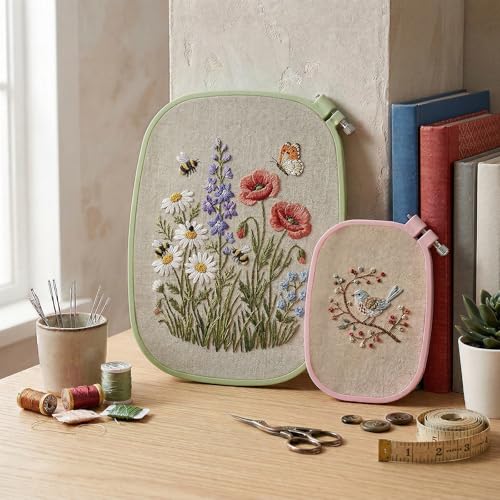 ZEYIYER 2Pcs Square Embroidery Hoop, Small Cross Stitch Hoop