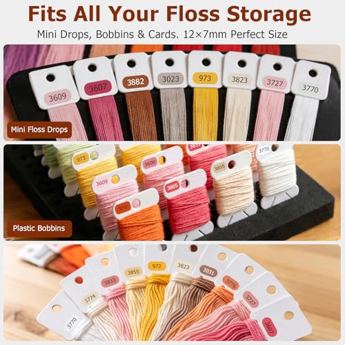 500pcs Floss Number Stickers, Upgraded High-Adhesion Color-Coded Labels, Large Bold Font Thread Organizer for Embroidery Bobbins & Mini Floss Drops, Perfect for Cross Stitch