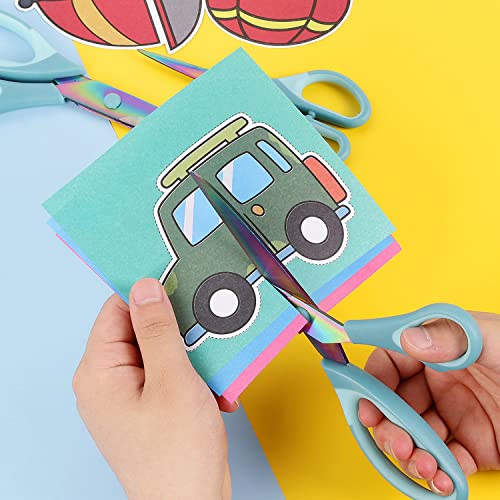 Scissors All Purpose, Sharp Titanium Blades Shears, Rubber Comfort Grip Handle, Multipurpose scissors 3 pack, Great for Office, Fabric, Craft, Sewing, Arts, School and Home Supplies, Blue - color: Blue