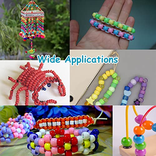 1100 Pcs Halloween Pony Beads for Bracelets Jewelry Making,Plastic Hair Beads for Crafts,Friendship Bracelets Crafts(Black,Purple,Orange,Green) - color: 1100 PCS Halloween