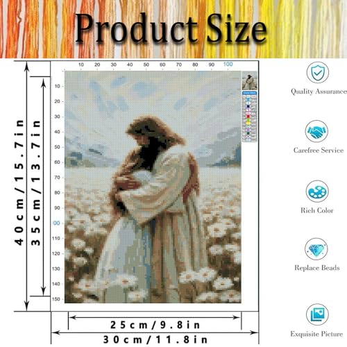 Tiwabb Jesus Religion Stamped Cross Stitch Kits for Adults Beginners - color: Jesus