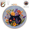 YOUDRN Halloween Embroidery Kit, Flower Pot Halloween Cross Stitch Kit - color: Flower pot