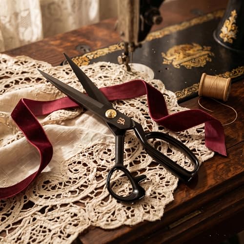 8" Heavy Duty Fabric Scissors, Black Sewing Shears - size: 8 inch