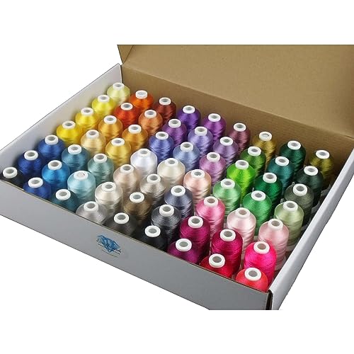 Simthread 63 Colors Polyester Embroidery Machine Thread Kit - color: 63 Colors