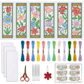 ORIGACH 6 Set Medieval Garden Flower Cross Stitch Bookmark Kit for Beginner - style: Medieval Garden Flower