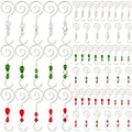 Zhengmy 45 Pcs Christmas Ornament Hooks Beaded Hangers Decorative Xmas Tree Ornament Hooks Stainless Wire S Hanging Hook with Clear Acrylic Crystal Jeweled for Crafts Xmas Tree Decoration(Silver)
