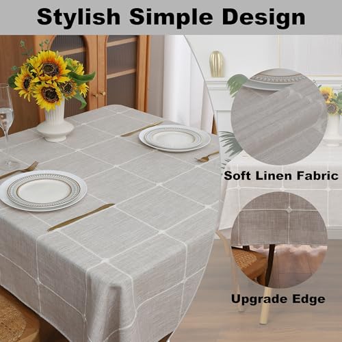 Gernaice Plaid Square Tablecloth Checkered Table Cloth 70" x 70" Brown - color: Brown, size: 70" x 70" (Square)