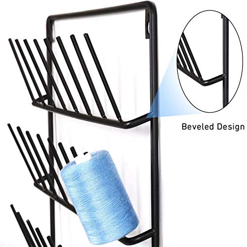 HAITARL 32-Spool Thread Holder, Wall-Mounted Metal Sewing Thread Rack with Hanging Tools, Metal Rack for Organize Sewing Thread, Embroidery-Suitable for Large Thread