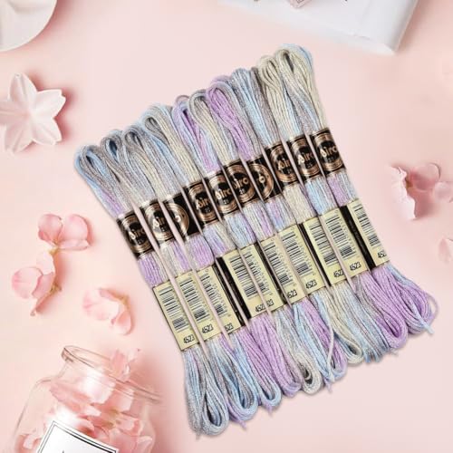 10 Skeins Purple Embroidery Floss Bracelet String for Sewing - color: Light Purple