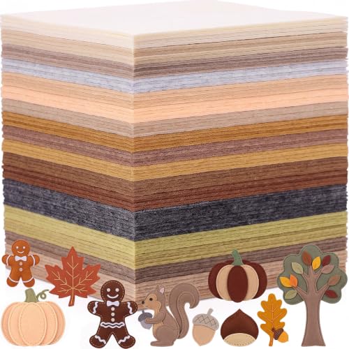 Tegeme 100 Pcs 8 x 12 Inches Felt Sheet for Craft Thin, Light Brown Series - color: Light Brown Series