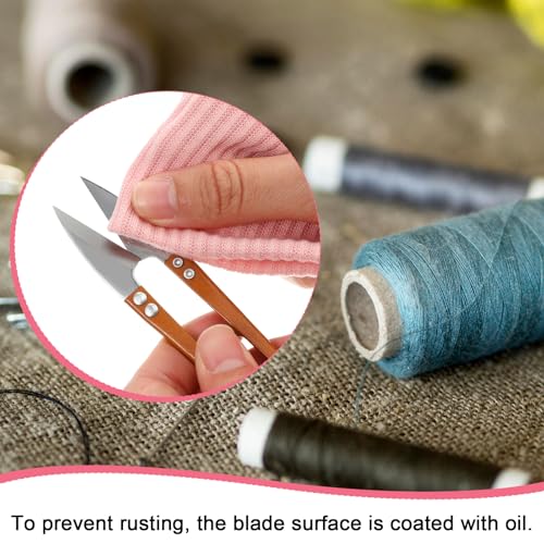 6Pcs Sewing Scissors with Blade Covers, 4.1 Inch Stainless Steel Thread Snippers Sewing Nippers Small Thread Cutter for Stitch Embroidery Knitting Yarn DIY Supplies Crafts (Pink, Gray, Orange)