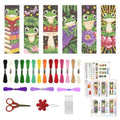 ORIGACH 6 Set Frog Cross Stitch Bookmark Kit for Beginner - style: Frog
