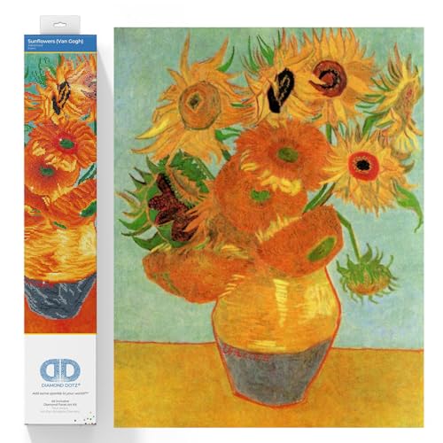 DIAMOND DOTZ Sunflowers Van Gogh Diamond Painting Kit for Adults with Gems - size: 1