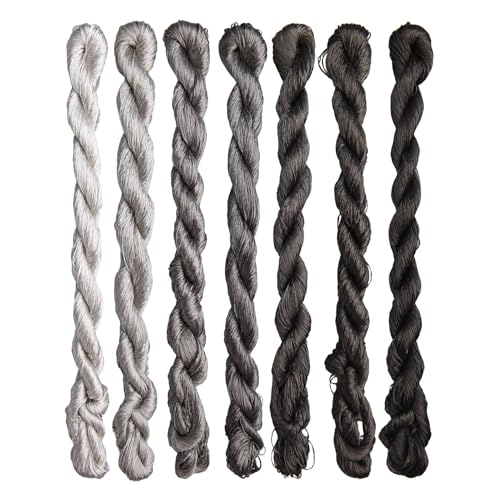 Natural 100% Silk Thread, Handmade Embroidery Thread Silk Floss 7 Colors 110m Each (84) - color: 84