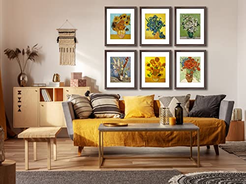 11x14 Picture Frame Set of 6 for Pictures 8x10 with Mat or 11x14 Without Mat, Wall or Tabletop Gallery Photo Frames Walnut - color: Walnut, size: 11x14(set of 6)