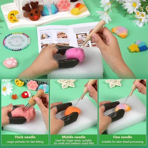 IMZAY Needle Felting Tools, 60 Pcs 3 Sizes Needle Felting Supplies - color: Multicolor01-70Pcs