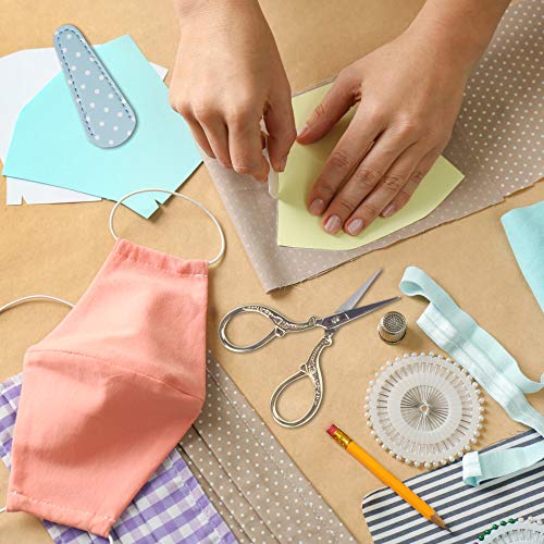 Embroidery Scissors with Leather Cover 3.6 inch Sewing Craft Sharp - color: Gold