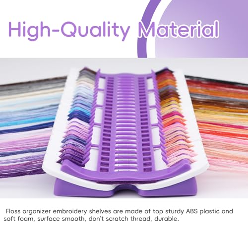 Embroidery Floss Bobbins 50 Positions Thread Organizers for Cross Stitch - color: Purple