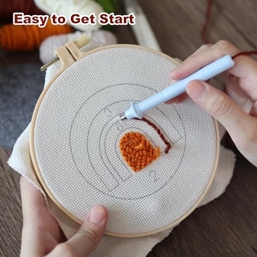 Temlum 6pcs Punch Needle Coasters Kit for Adults and Beginners(Plants) - color: Plants