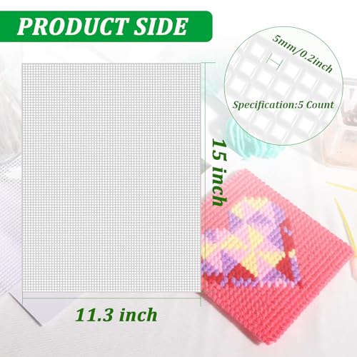 5 Pieces Plastic Canvas Sheets 5 Count, 15x11.3in Plastic Mesh Sheet - size: 11.3x15in-5pcs