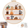 Nuberlic Coffee Bar Embroidery Kit for Beginners - color: coffee