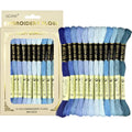 Premium Rainbow Color Embroidery Floss - Cross Stitch Threads - Friendship Bracelets Floss - Crafts Floss - 12 Skeins Per Pack Embroidery Floss,Ocean Color - color: Ocean Color