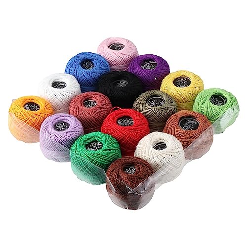 16 Rolls of Colorful Cotton Thread Ball Crochet Embroidery Rainbow Color Cross Stitch Thread Sewing for Cross Stitch Crafts(style2) - color: style2