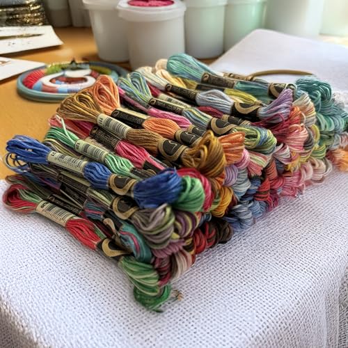 26 Gorgeous Color Variations Floss Variegated Cross Stitch Threads, Set A - color: Set A - 26 Colors