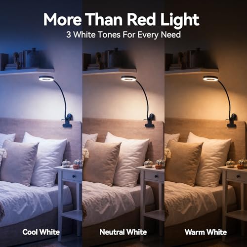 Clip On Reading Light for Bed, 670nm Red Light