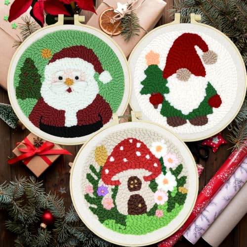 HYINUS 43Pcs Punch Needle Kit for Adult Beginners, Adjustable Punch Needle Tool with Different Size Needles & Capybara Storage Case, Wooden Handle Embroidery Pen Set for Gifts, Decor & DIY Craft