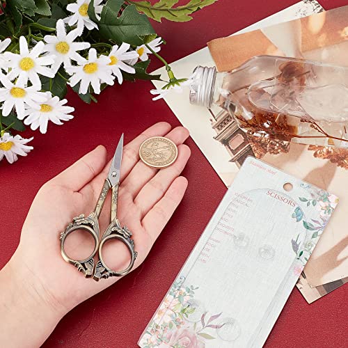 SUNNYCLUE 1Set 4.7Inch Stainless Steel Sewing Scissors Butterfly Pattern Vintage Style Embroidery Shears for Papercraft Crochet Cross Stitch Knitting Scissors Antique Bronze Printed Package - color: Antique Bronze-1pc-butterfly Scissors