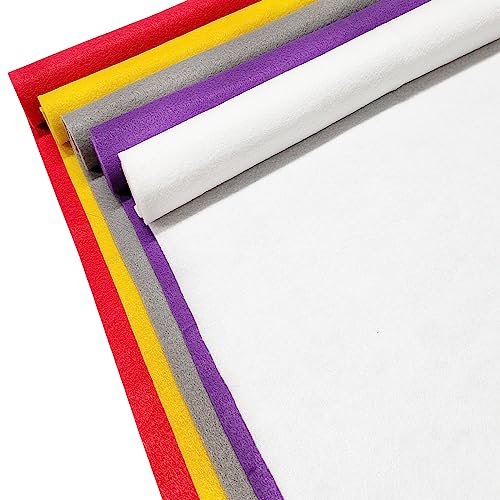 Jtnohx Large Soft Felt Sheets Felt Fabric for Crafts Valentine Color 5Pcs - color: Valentine Colors Series